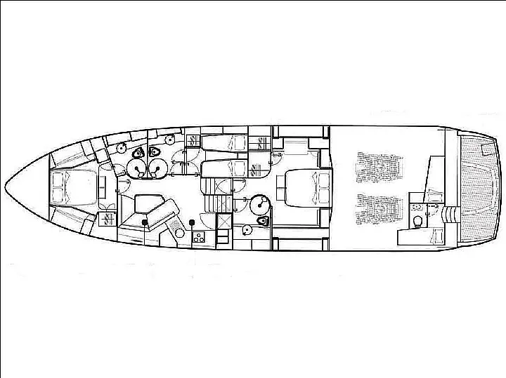 Sunseeker Predator 72 - Tlocrt