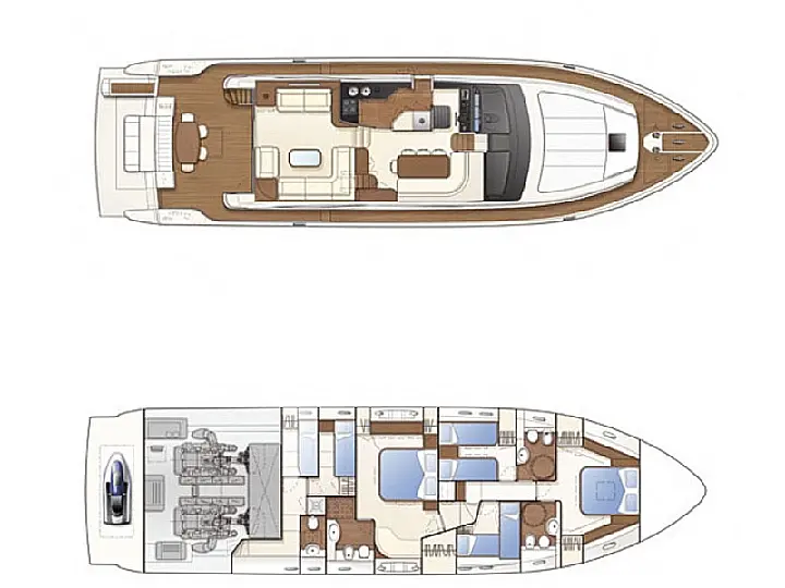 Ferretti 681 - Tlocrt