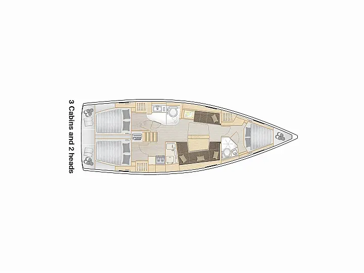 Hanse 418 - Layout image