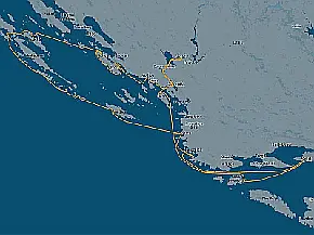 14 days sailing route  NORTH